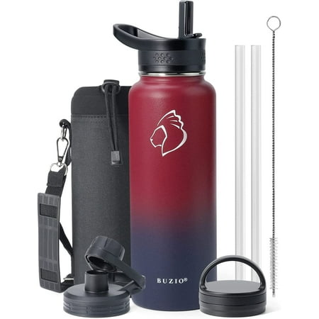 Buzio Insulated Water Bottle with Straw and 3 Lids 40oz Stainless Steel Water Bottle Ruby Red Navy
Buzio Insulated Water Bottle with Straw and 3 Lids 40oz Stainless Steel Water Bottle Ruby Red Navy