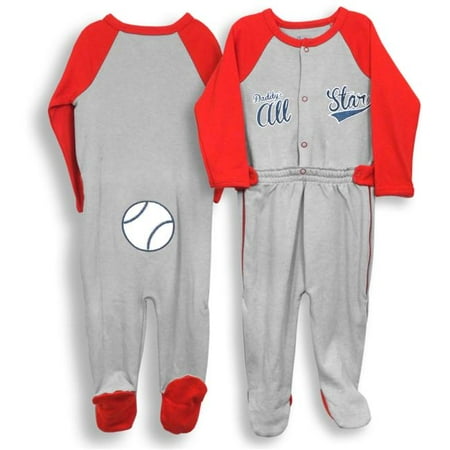 Spencers 3-6 Months Zip Leg Sleeper - Daddys All Star - Baseball Red