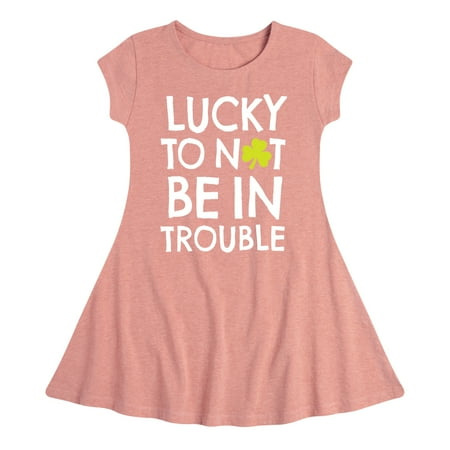 Instant Message - St. Patrick s Day - Lucky to Not Be In Trouble - Toddler And Youth Girls Fit And Flare Dress
Instant Message - St. Patrick s Day - Lucky to Not Be In Trouble - Toddler And Youth Girls Fit And Flare Dress