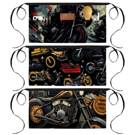 Motorcycle Theme 3-Pocket Printed Server Apron Half Apron for Women and Men - Adjustable Waist and Multiple Pockets for Waitress Waiter Server and Bartender - Ideal for Restaurants and Events
Motorcycle Theme 3-Pocket Printed Server Apron Half Apron for Women and Men - Adjustable Waist and Multiple Pockets for Waitress Waiter Server and Bartender - Ideal for Restaurants and Events