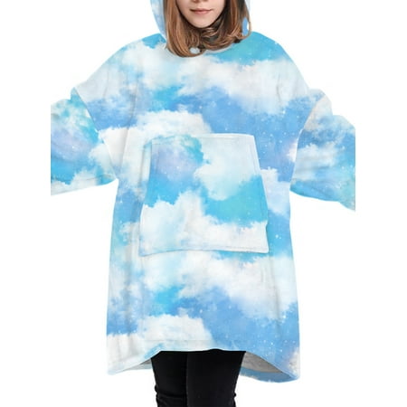 Livingsenburg Adult Kid Oversized Hoodie Blanket Fluffy Hoodie Sweatshirt