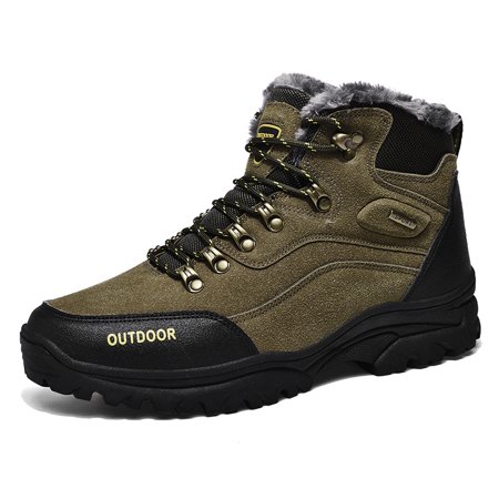 Men‘s Warm Lined Fleece Hiking Shoes Snow Boots