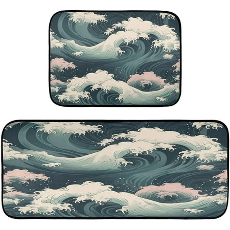 BESTKITTY Sea Wave Kitchen Mats 2 PCS Anti-Fatigue Non Slip Kitchen Rugs Comfort Standing Mat for Kitchen Floor Home Office Sink Laundry
BESTKITTY Sea Wave Kitchen Mats 2 PCS Anti-Fatigue Non Slip Kitchen Rugs Comfort Standing Mat for Kitchen Floor Home Office Sink Laundry