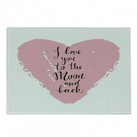 Vintage Valentine Cutting Board Lettering of I Love You to the Moon and Back on Grunge Heart Decorative Tempered Glass Cutting and Serving Board in 3 Sizes by Ambesonne
Vintage Valentine Cutting Board Lettering of I Love You to the Moon and Back on Grunge Heart Decorative Tempered Glass Cutting and Serving Board in 3 Sizes by Ambesonne