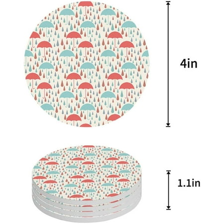 ZHANZZK Rainy Day Colorful Umbrella Pattern Set of 6 Round Coaster for Drinks Absorbent Ceramic Stone Coasters Cup Mat with Cork Base for Home Kitchen Room Coffee Table Bar Decor
ZHANZZK Rainy Day Colorful Umbrella Pattern Set of 6 Round Coaster for Drinks Absorbent Ceramic Stone Coasters Cup Mat with Cork Base for Home Kitchen Room Coffee Table Bar Decor