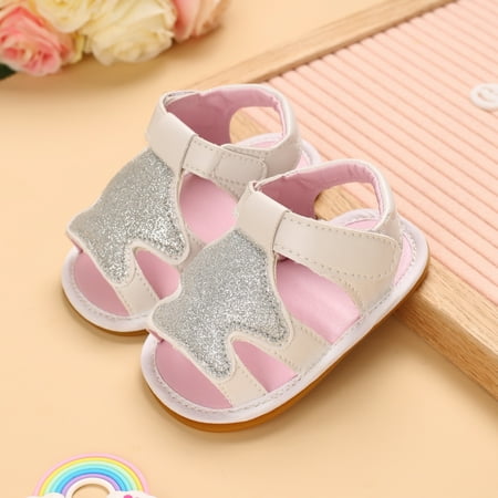 Baby Girls Cute Sparkly Sandals Non-slip Breathable Lightweight Hook And Loop Fastener Princess Shoes For Summer
Baby Girls Cute Sparkly Sandals Non-slip Breathable Lightweight Hook And Loop Fastener Princess Shoes For Summer