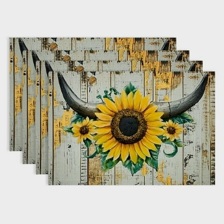 Orinice Horseshoe Placemats Set of 4 Farmhouse Sunflowers White Groovy Flowers Table Mats for Kitchen Dining Room Indoor Decoration Rustic Wooden Board Waterproof Table Mats 18x12in
Orinice Horseshoe Placemats Set of 4 Farmhouse Sunflowers White Groovy Flowers Table Mats for Kitchen Dining Room Indoor Decoration Rustic Wooden Board Waterproof Table Mats 18x12in