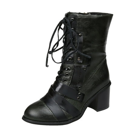 Mackneog Ladies Vintage Colorblock Lace Up Side Zip Chunky High Heel Short Boots Gift on Clearance
Mackneog Ladies Vintage Colorblock Lace Up Side Zip Chunky High Heel Short Boots Gift on Clearance