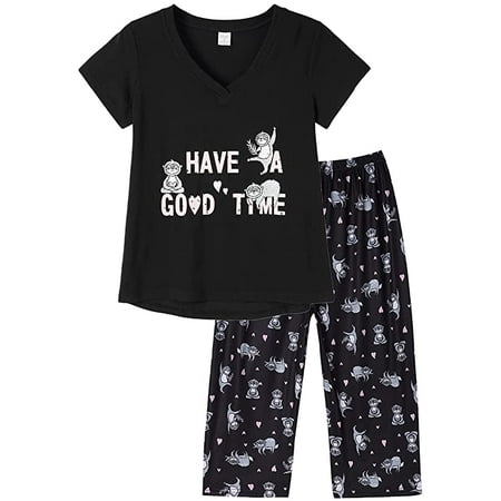 MyFav Women s Capri Pajama Sets Plus Size Sleepwear Top with Capri Pants 2 Piece Loungewear Set XL
MyFav Women s Capri Pajama Sets Plus Size Sleepwear Top with Capri Pants 2 Piece Loungewear Set XL