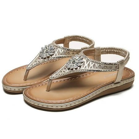 Holiday Savings 2022! Rourlinge Women s Shoes Low-heeled Slippers Casual Comfortable Sandals Beach Diamond Flowers Bohemian Flip Flops Gold 38
Holiday Savings 2022! Rourlinge Women s Shoes Low-heeled Slippers Casual Comfortable Sandals Beach Diamond Flowers Bohemian Flip Flops Gold 38
