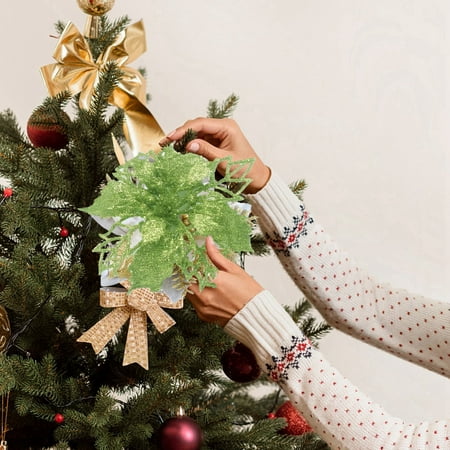 Toyfunny Christmas Powdered Hollow Christmas Flowers Diy Christmas Tree Garland Decoration Supplies Christmas Decorative Flowers