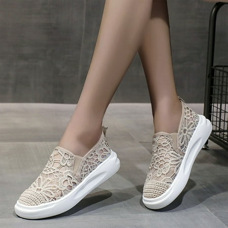ERTUTUYI Women s Spring And Summer Fashion Flat Casual Sponge Fisherman Shoes Beige 40