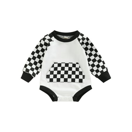 sdghg Newborn Baby Long Sleeve Romper Plaid Pattern Patchwork Front Pocket Playsuit Casual Simple Style Bodysuit
sdghg Newborn Baby Long Sleeve Romper Plaid Pattern Patchwork Front Pocket Playsuit Casual Simple Style Bodysuit