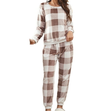 Haite Women Elastic Waist Plaid Loungewear Baggy Crew Neck Lounge Set Winter Straight Leg Pjs Sleepwear
Haite Women Elastic Waist Plaid Loungewear Baggy Crew Neck Lounge Set Winter Straight Leg Pjs Sleepwear