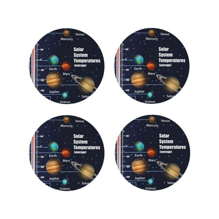 Coasters Set of 4 - Solar System Temperatures Diagram Drink Coasters for Tabletop Protection Leather Coasters for Living Room Decor and Housewarming Gift Round Shape
Coasters Set of 4 - Solar System Temperatures Diagram Drink Coasters for Tabletop Protection Leather Coasters for Living Room Decor and Housewarming Gift Round Shape