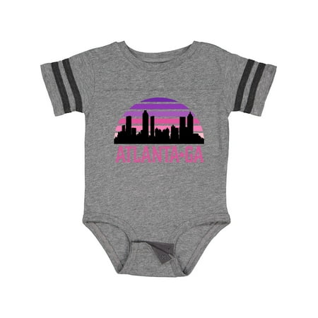 Inktastic Atlanta Georgia Retro Sunset Skyline Gift Baby Girl Bodysuit