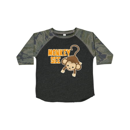 Inktastic Monkey See with Monkey Gift Toddler Boy or Toddler Girl T-Shirt