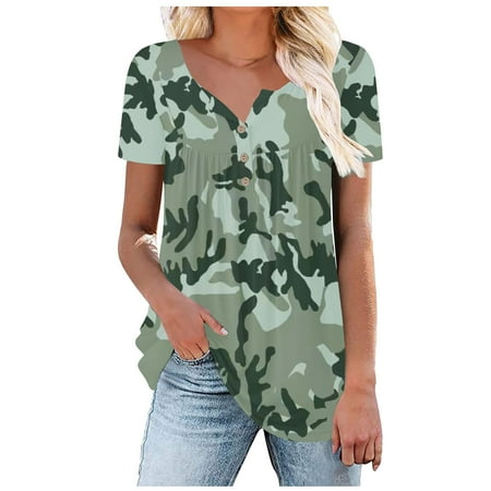 Sentuca Going Out Tops for Women Tunic Ruffle Print Pleated T Shirts Round Neck Short Sleeve Casual Corset Tops Green L
Sentuca Going Out Tops for Women Tunic Ruffle Print Pleated T Shirts Round Neck Short Sleeve Casual Corset Tops Green L