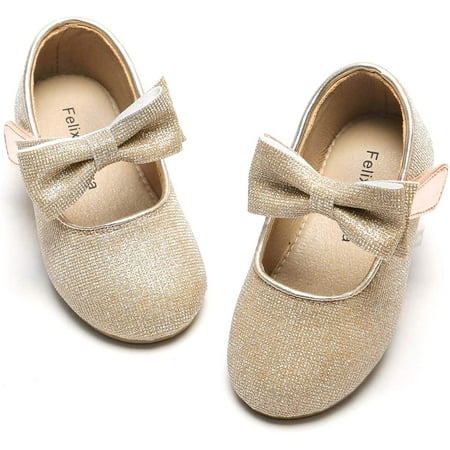 Toddler Flower Girl Dress Shoes - Girl Ballet Flats Party School Shoes Wedding