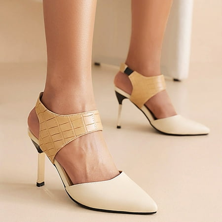 Zanvin Womens Sandals Clearance Women s Shoes Elastic Band Sandals Super High Heel Pointed Toe Casual Plaid Stilettos Beige 40
Zanvin Womens Sandals Clearance Women s Shoes Elastic Band Sandals Super High Heel Pointed Toe Casual Plaid Stilettos Beige 40