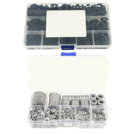 580 Pcs Stainless Steel Flat Set 9 Sizes & 600Pcs Black Nylon Rubber Flat Washer Assortment Kit
580 Pcs Stainless Steel Flat Set 9 Sizes & 600Pcs Black Nylon Rubber Flat Washer Assortment Kit