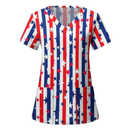 Sksloeg Scrubs Tops for Women 4th Of July American Flag Print Nurse Uniforms for Women Short Sleeve V-Neck Shirts Tee Tops with Pockets Red XXXL
Sksloeg Scrubs Tops for Women 4th Of July American Flag Print Nurse Uniforms for Women Short Sleeve V-Neck Shirts Tee Tops with Pockets Red XXXL