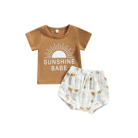 Calsunbaby Kids Toddler Baby Boys Girls Summer Outfits Short Sleeve Sun Letter Print T-Shirt + Shorts Set Brown 12-18 Months
Calsunbaby Kids Toddler Baby Boys Girls Summer Outfits Short Sleeve Sun Letter Print T-Shirt + Shorts Set Brown 12-18 Months