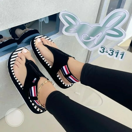 Women‘s Striped Front Zipper Sandals Fashion Thong Open Toe Slingback Shoes Casual Outdoor Beach Shoes
Women‘s Striped Front Zipper Sandals Fashion Thong Open Toe Slingback Shoes Casual Outdoor Beach Shoes