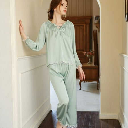 PIKADINGNIS Silk Pajamas Lace Women Solid Princess Pajamas for Women Spring Summer Two Piece Set Satin Silk Ladies Pyjamas Night Loungewear
PIKADINGNIS Silk Pajamas Lace Women Solid Princess Pajamas for Women Spring Summer Two Piece Set Satin Silk Ladies Pyjamas Night Loungewear