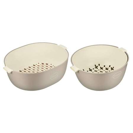 Uxcell Kitchen Strainer Colander Bowl Set 2PCS Double-Layer Plastic Fruit Vegetable Washing Basket Drain Bowls-Grey
Uxcell Kitchen Strainer Colander Bowl Set 2PCS Double-Layer Plastic Fruit Vegetable Washing Basket Drain Bowls-Grey