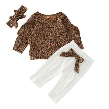 Baby Girls Outfits Long Ruffle Trim Sleeve Printed Tops Patchwork Pants With Headbands Kids Children Spring Summer Casual Cute Cartoon Fashion Outwear Streetwear Sets 
Baby Girls Outfits Long Ruffle Trim Sleeve Printed Tops Patchwork Pants With Headbands Kids Children Spring Summer Casual Cute Cartoon Fashion Outwear Streetwear Sets