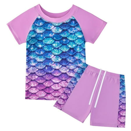 Godderr Girls Two Piece Swimsuits Short-Sleeved Shorts Bathing Suit Beach Rash Swimwear for 4-12Y
Godderr Girls Two Piece Swimsuits Short-Sleeved Shorts Bathing Suit Beach Rash Swimwear for 4-12Y