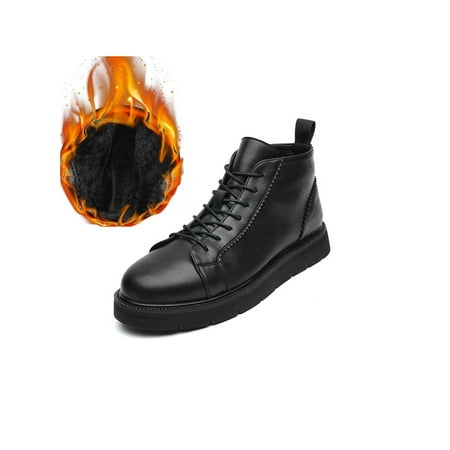 Rotosw Men Booties Casual Ankle Boots Combat Leather Boot Non Slip Lace Up Office Fashion Black with Warm Lined-Heighten 7.5
Rotosw Men Booties Casual Ankle Boots Combat Leather Boot Non Slip Lace Up Office Fashion Black with Warm Lined-Heighten 7.5