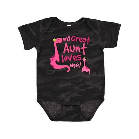 Inktastic My Great Aunt Loves Me Dino Gift Baby Girl Bodysuit