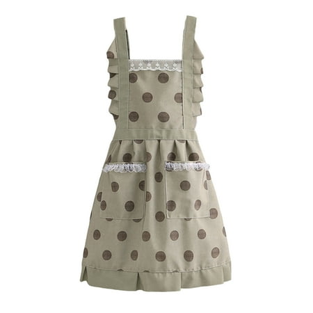 Sleeveless Breathable Cooking Apron with Lace Double Pockets Dot Print Waterproof PVC Wide Shoulder Strap Kitchen Apron for Home
Sleeveless Breathable Cooking Apron with Lace Double Pockets Dot Print Waterproof PVC Wide Shoulder Strap Kitchen Apron for Home
