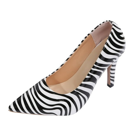 GNEIKDEING Leisure Women Stripe Print Comfortable Slip On Thin High Heels Work Shoes Ponited Toe Breathable Sandals Gift on Clearance
GNEIKDEING Leisure Women Stripe Print Comfortable Slip On Thin High Heels Work Shoes Ponited Toe Breathable Sandals Gift on Clearance