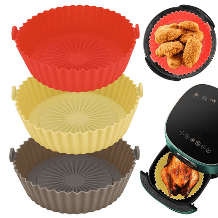 Air Fryer Silicone Pot 3 Pack Reusable Air Fryer Silicone Liners Heat Resistant Non-Stick Air Fryer Basket Air Fryer Oven Accessories 6.3inch
Air Fryer Silicone Pot 3 Pack Reusable Air Fryer Silicone Liners Heat Resistant Non-Stick Air Fryer Basket Air Fryer Oven Accessories 6.3inch