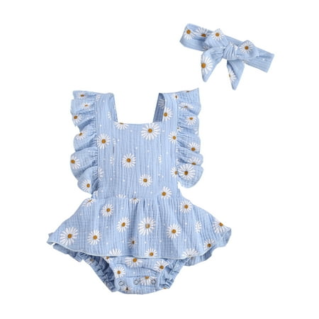 Nokpsedcb 2PCS Newborn Baby Girls Floral Pleated Crotch Buttons Romper Bowknot Headband Blue 12-18 Months
Nokpsedcb 2PCS Newborn Baby Girls Floral Pleated Crotch Buttons Romper Bowknot Headband Blue 12-18 Months
