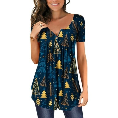 jsaierl Womens Tops Hide Belly Tunic 2022 Christmas Short Sleeve Dressy Casual Blouses Cute Flowy Pleated Henley Shirt for Jeans
jsaierl Womens Tops Hide Belly Tunic 2022 Christmas Short Sleeve Dressy Casual Blouses Cute Flowy Pleated Henley Shirt for Jeans