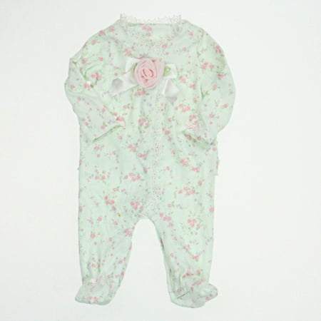 Pre-owned Miniclasix Girls Green Floral Long Sleeve Outfit size: 3 Months 
Pre-owned Miniclasix Girls Green Floral Long Sleeve Outfit size: 3 Months