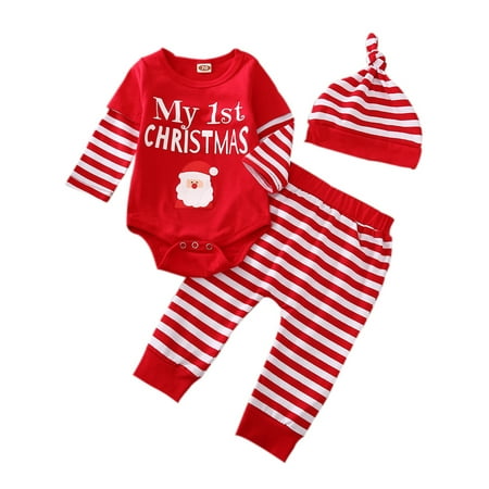 Xingqing 3Pcs Newborn Striped Outfits Infant Patchwork Sleeve Romper Pants Trousers and Beanie Set 9-12 Months
Xingqing 3Pcs Newborn Striped Outfits Infant Patchwork Sleeve Romper Pants Trousers and Beanie Set 9-12 Months