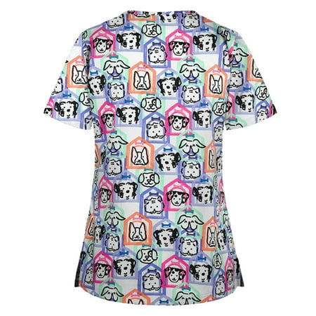 CZHJS Summer Tunic Short Sleeve Tees Loose Fitting Women T-Shirts Crewneck Tops Casual Elegant Dressy Flora Printing Scrubs_Tops Nursing Shirts Working Wear Uniforms Shirt White XXL
CZHJS Summer Tunic Short Sleeve Tees Loose Fitting Women T-Shirts Crewneck Tops Casual Elegant Dressy Flora Printing Scrubs_Tops Nursing Shirts Working Wear Uniforms Shirt White XXL
