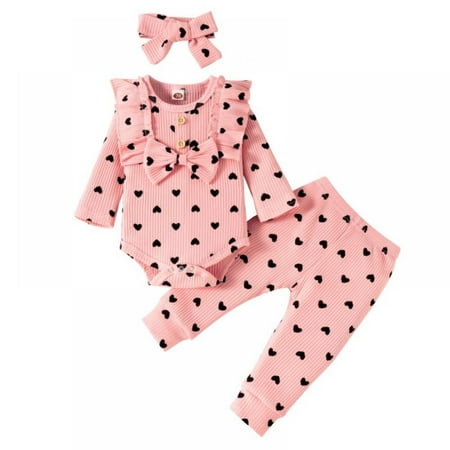 URMAGIC Infant Baby Girl Ribbed Cotton Outfits Hearts Printed Ruffle Romper Tops and Pants Clothes Sets 0-12 Months
URMAGIC Infant Baby Girl Ribbed Cotton Outfits Hearts Printed Ruffle Romper Tops and Pants Clothes Sets 0-12 Months
