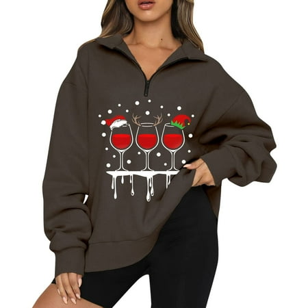 jsaierl Oversized Sweatshirt for Women 1/4 Zip Long Sleeve Christmas Wine Glasses Graphic Top Round Neck Sweatshirt Loose Fit Pullover for Women Fashion 2022
jsaierl Oversized Sweatshirt for Women 1/4 Zip Long Sleeve Christmas Wine Glasses Graphic Top Round Neck Sweatshirt Loose Fit Pullover for Women Fashion 2022