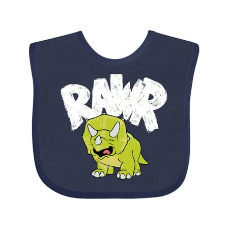 Inktastic Lil Green Triceratops Rawr! Gift Baby Boy or Baby Girl Bib