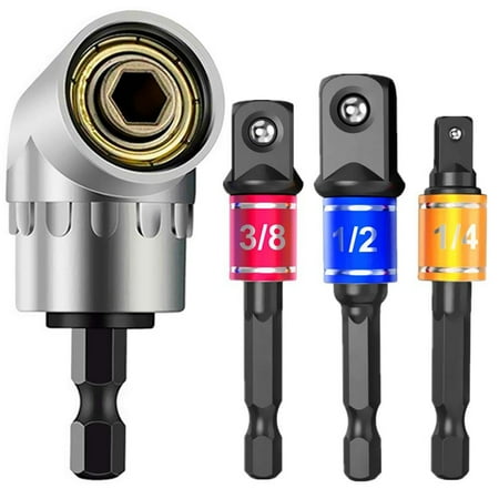 Impact Grade Power Hand Tools Driver Sockets Adapter Extension Set 3Pcs Hex Drill Nut Driver Bit Set + 105 Degree Right Angle Driver Extension Screwdriver Drill Attachment
Impact Grade Power Hand Tools Driver Sockets Adapter Extension Set 3Pcs Hex Drill Nut Driver Bit Set + 105 Degree Right Angle Driver Extension Screwdriver Drill Attachment