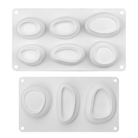 Set of 2 3D Stone Silicone Molds Elliptical Pebble Stone Baking Pan Cake Mousse Dessert Bakeware Plaster Concrete Handma
Set of 2 3D Stone Silicone Molds Elliptical Pebble Stone Baking Pan Cake Mousse Dessert Bakeware Plaster Concrete Handma