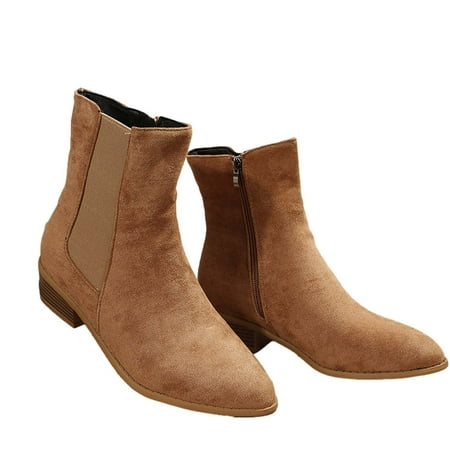 Womens Ankle Boots Fashion Solid Color Flock Boots Chunky Heel Pointed Toe Short Boots Classic Riding Shoes Boots
Womens Ankle Boots Fashion Solid Color Flock Boots Chunky Heel Pointed Toe Short Boots Classic Riding Shoes Boots
