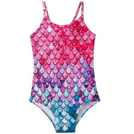 Toddler Girls One Piece Bathing Suit Beach Swimsuit Quick Dry Swimwear for 3-12Y