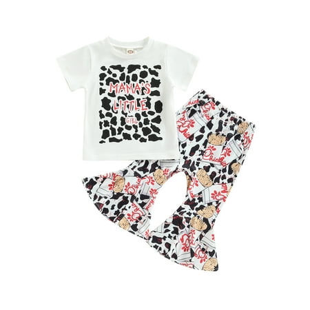 IZhansean Toddler Baby Girls Summer Outfits Letter Print Short Sleeve T-Shirt and Elastic Cow Print Flare Pants Set White 3-4 Years
IZhansean Toddler Baby Girls Summer Outfits Letter Print Short Sleeve T-Shirt and Elastic Cow Print Flare Pants Set White 3-4 Years
